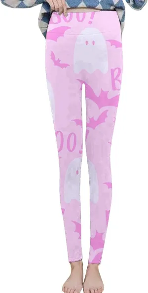 Cotton Leggings for Women Halloween Print Cute Style Leggings Super High Waisted High Waist Tummy Control Leggings