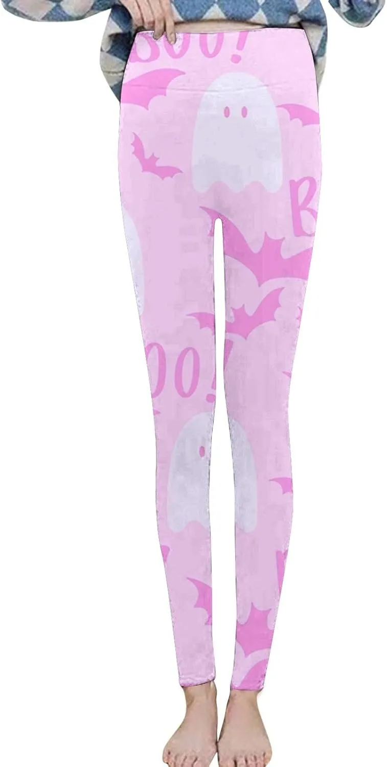 Cotton Leggings for Women Halloween Print Cute Style Leggings Super High Waisted High Waist Tummy Control Leggings