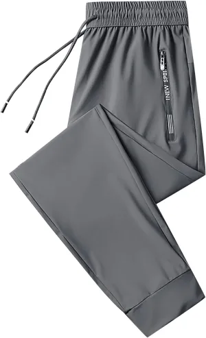 CRNTCEM Mens Quick Dry Hiking Sweatpants Lightweight Straight Running Workout Pants Outdoor Stretch Casual Athletic Joggers