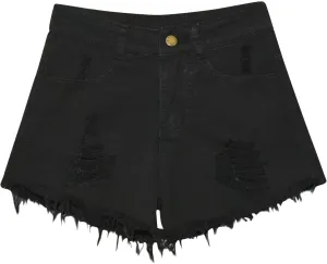 Denim Shorts for Women Mid Rise Ripped Distressed Shorts Frayed Raw Hem 5" Shorts with Pockets Trendy Cut Off Shorts