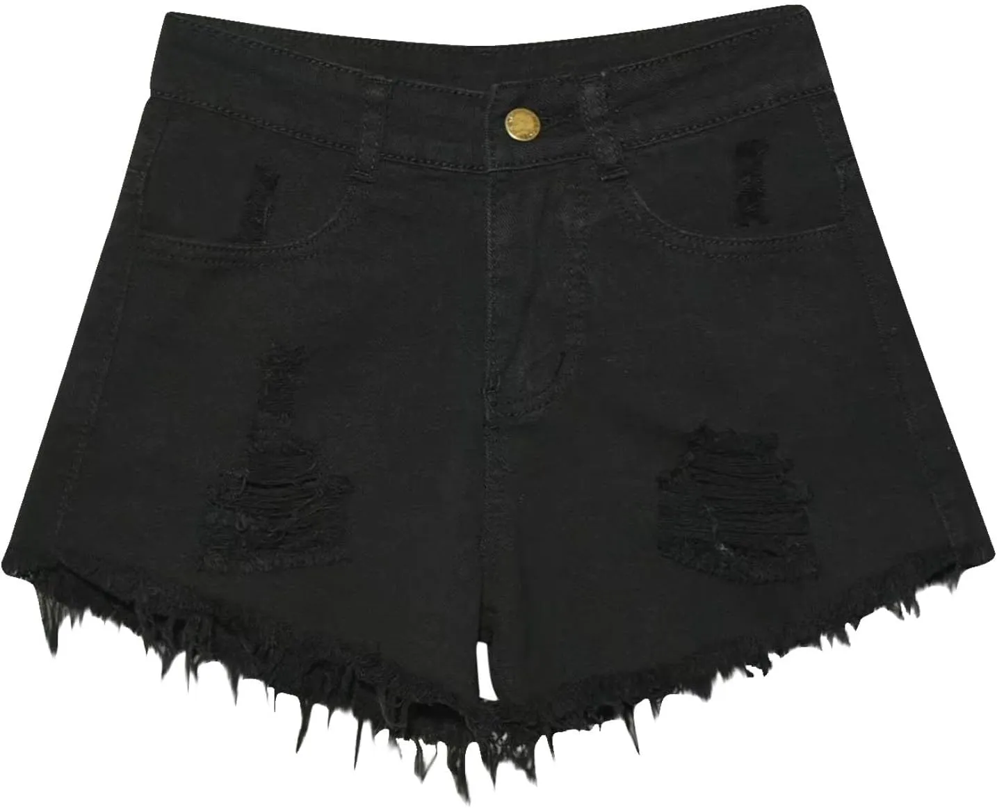 Denim Shorts for Women Mid Rise Ripped Distressed Shorts Frayed Raw Hem 5" Shorts with Pockets Trendy Cut Off Shorts