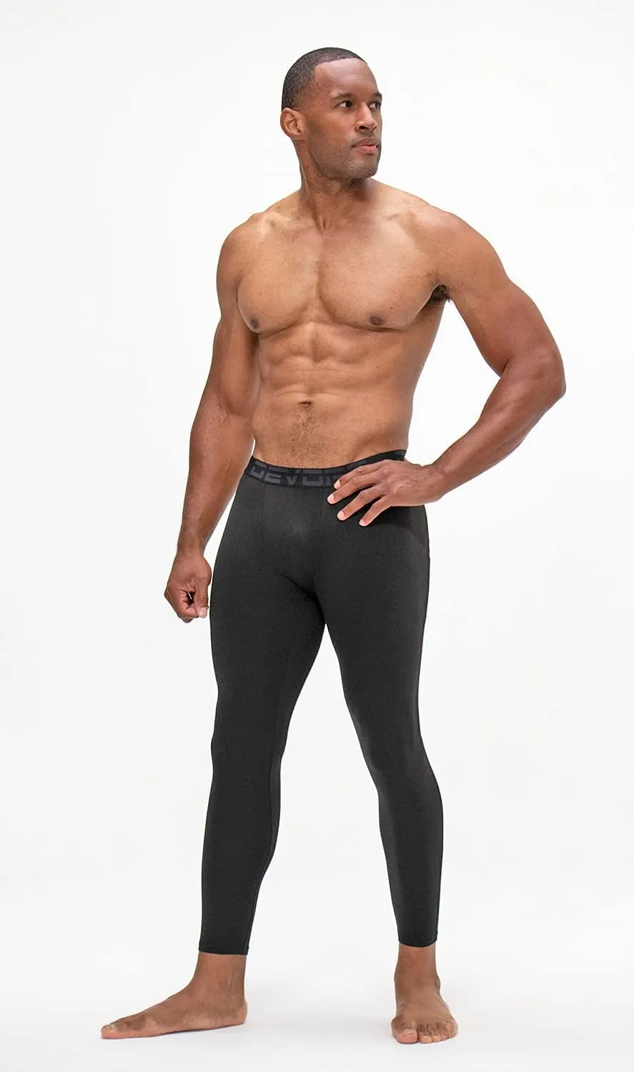 DEVOPS 2 or 3 Pack Men's Thermal Compression Pants, Athletic Leggings Base Layer Bottoms