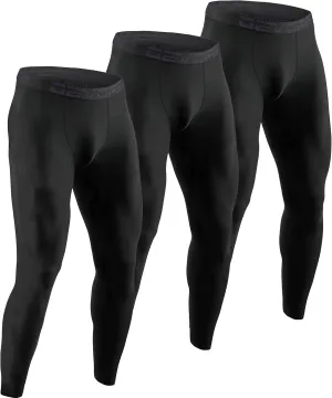 DEVOPS 2 or 3 Pack Men's Thermal Compression Pants, Athletic Leggings Base Layer Bottoms