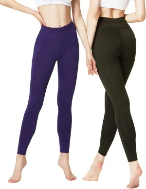 DEVOPS Women's 2 Pack Thermal Long Johns Underwear Leggings Pants