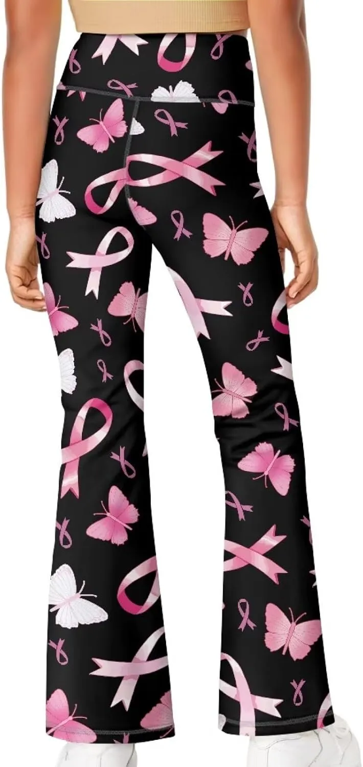 DISNIMO Girls Activewear Flare Leggings Wide Leg Yoga Pants Full Length Dance Tights School Uniform