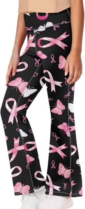 DISNIMO Girls Activewear Flare Leggings Wide Leg Yoga Pants Full Length Dance Tights School Uniform