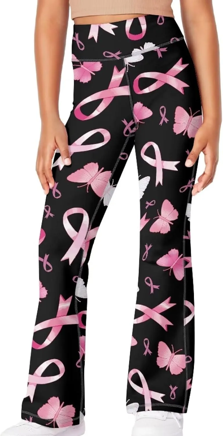 DISNIMO Girls Activewear Flare Leggings Wide Leg Yoga Pants Full Length Dance Tights School Uniform