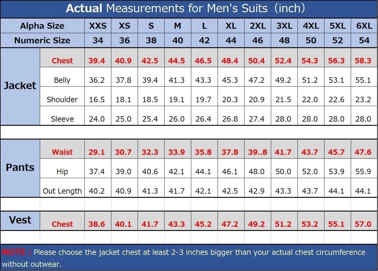 Double Breasted Men's Suits 3 Piece Slim Fit Suits Blazer Vest Pants for Wedding Party Suits Prom