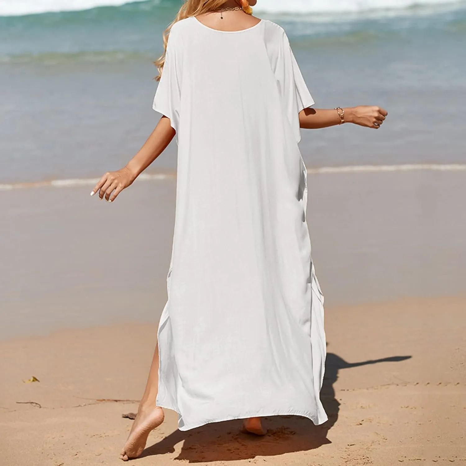 Dresses for Women Vneck Hawaii Outfits Rayon Caftans for Women Moroccan Caftan Loungewear Boho Maxi Dress 8-20 Caftans
