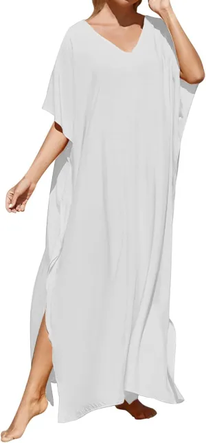 Dresses for Women Vneck Hawaii Outfits Rayon Caftans for Women Moroccan Caftan Loungewear Boho Maxi Dress 8-20 Caftans