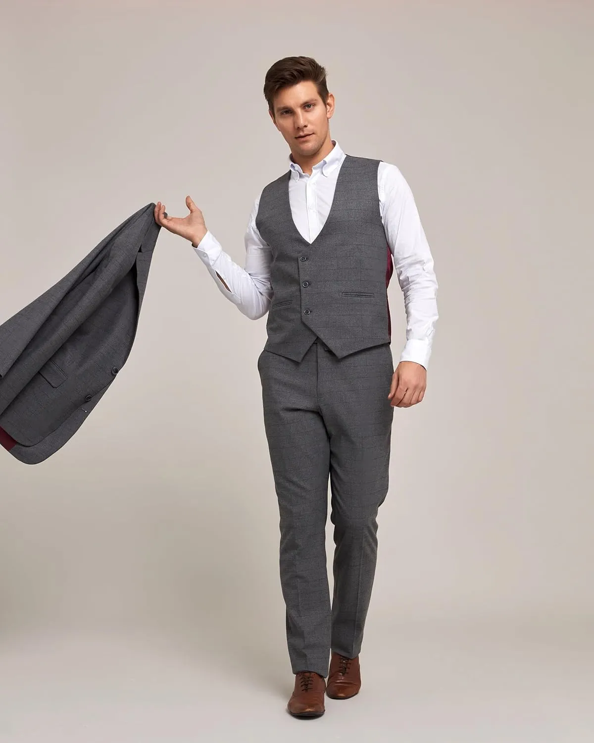 Elegant Men's Slim Fit Suits Separates-Suit Jacket & Slim Dress Pants. 3 Piece Men's Suits, Wedding Suits