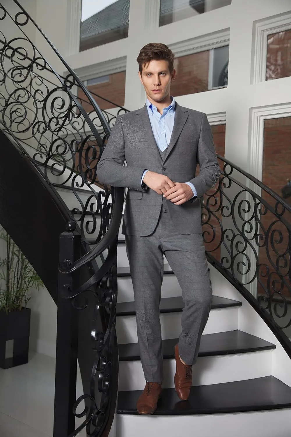 Elegant Men's Slim Fit Suits Separates-Suit Jacket & Slim Dress Pants. 3 Piece Men's Suits, Wedding Suits