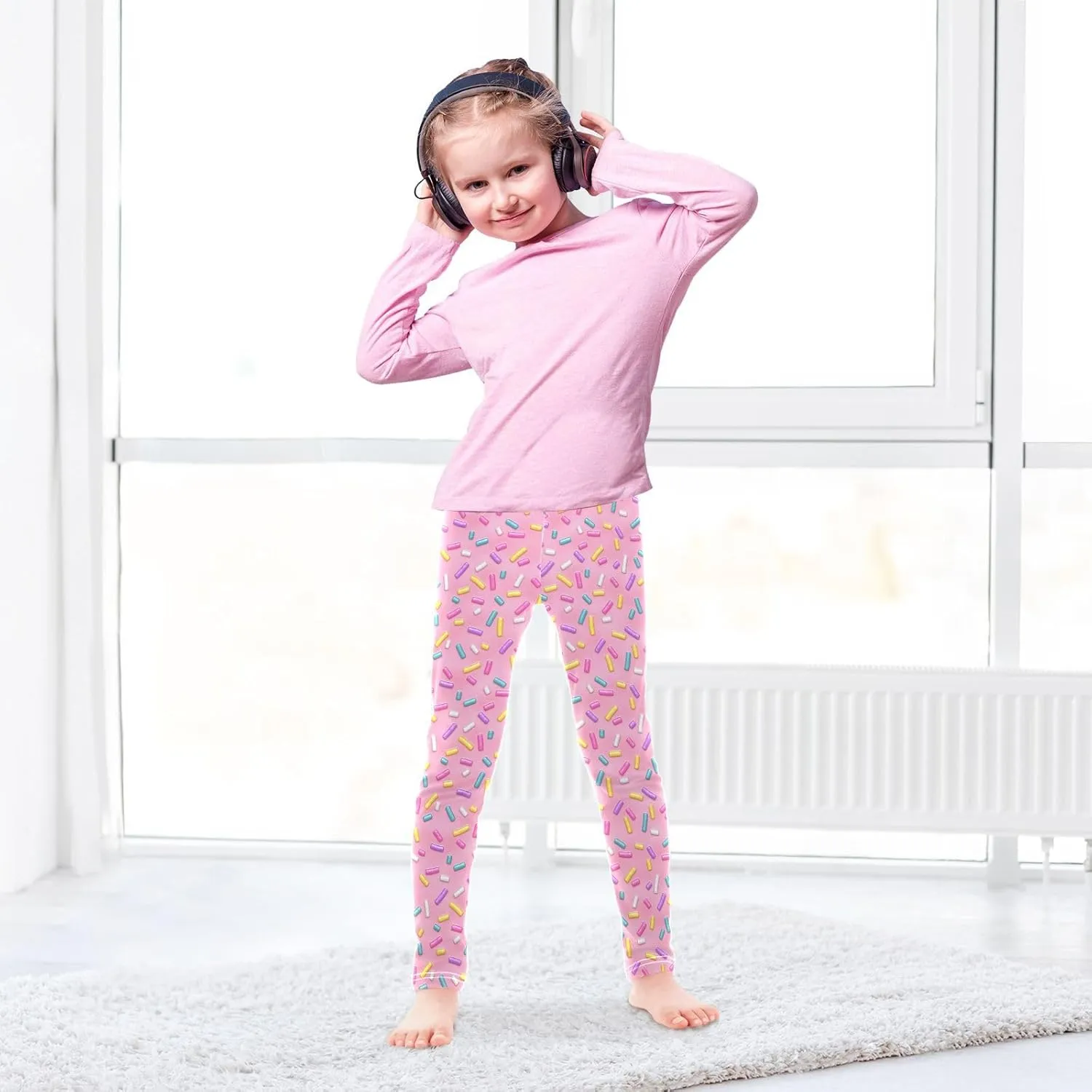 Emelivor Girls Leggings Stretch Leggings for Girls Comfortable Pants Toddler Leggings for Kids 4-10 Years
