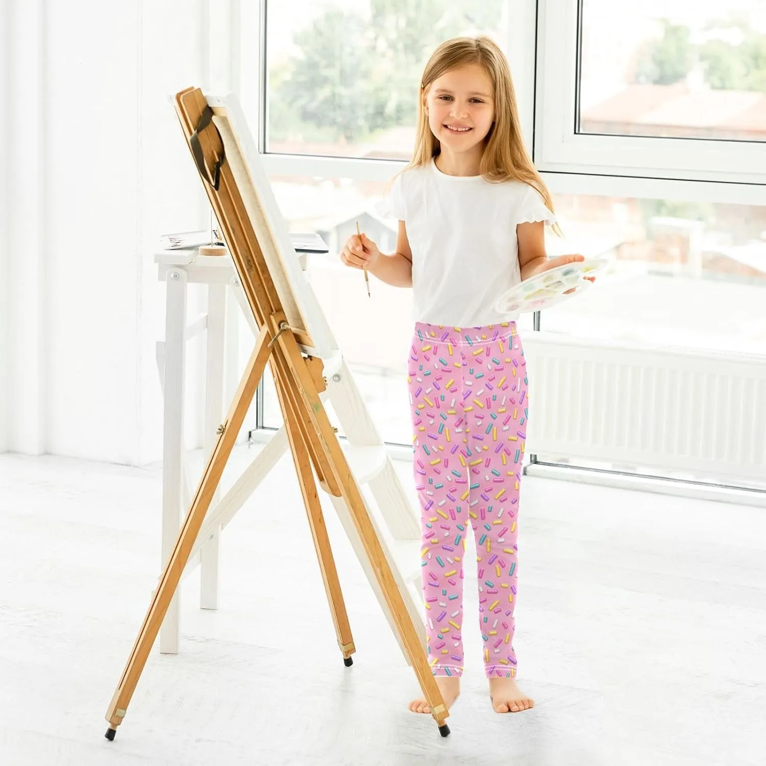 Emelivor Girls Leggings Stretch Leggings for Girls Comfortable Pants Toddler Leggings for Kids 4-10 Years