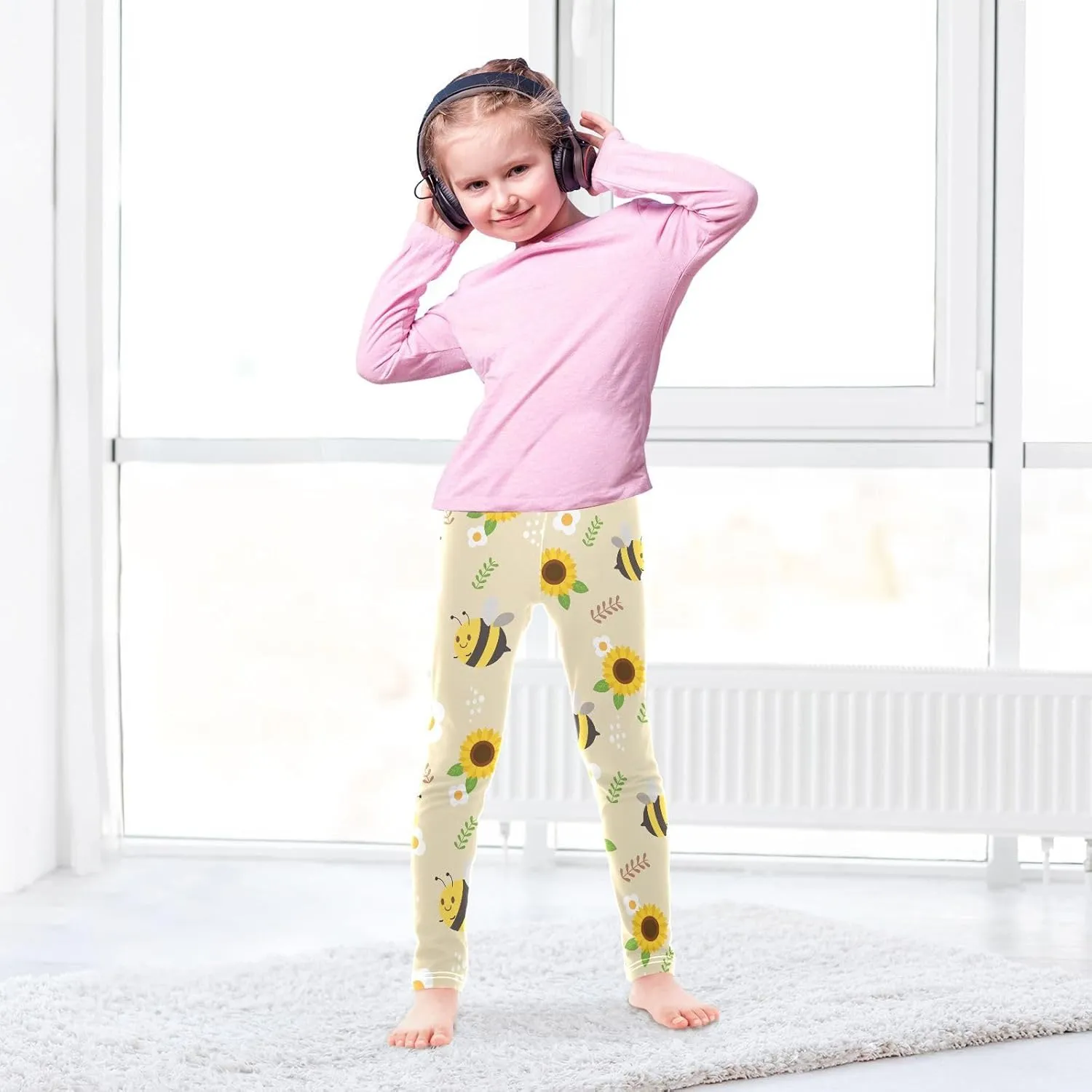 Emelivor Girls Leggings Stretch Leggings for Girls Soft Comfortable Pants Toddler Leggings for Kids 4-10 Years