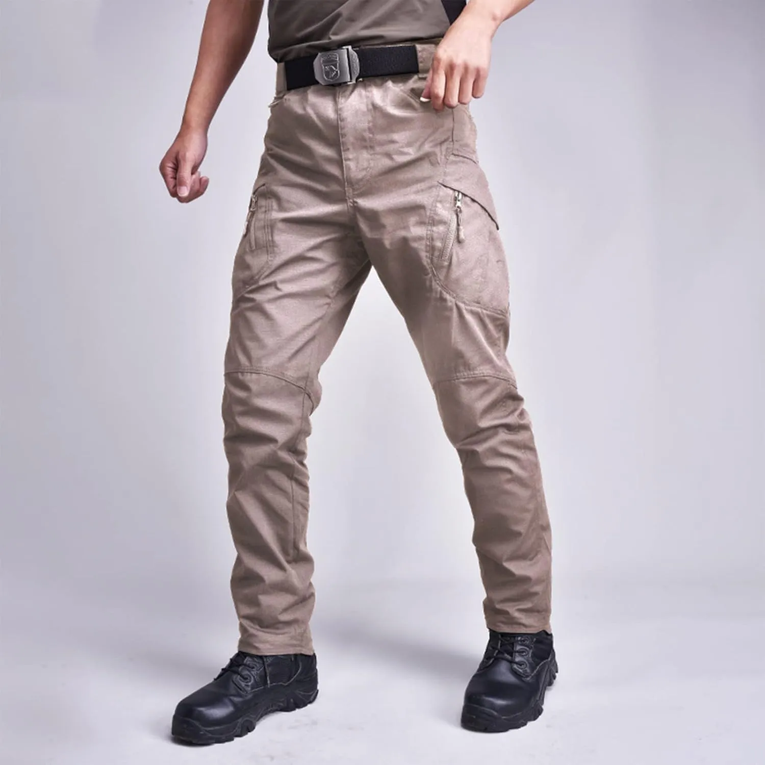 eoeioa Mens Military Army Camo Cargo Pants Outdoor Multi Pockets Work Pants Hiking Pants Waterproof Ripstop Pants