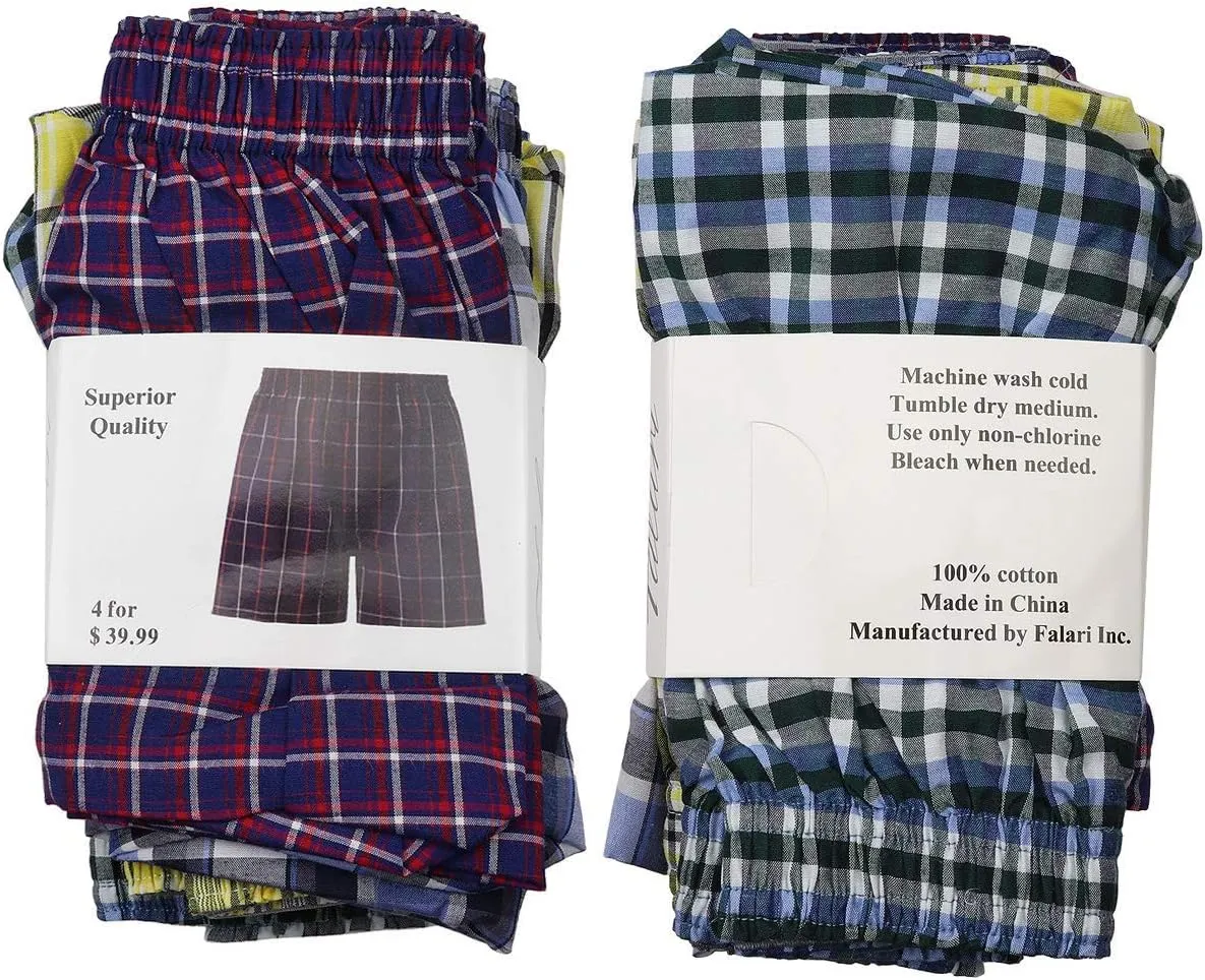 Falari 4-Pack Kids Boy Boxer Underwear Cotton Assorted Color