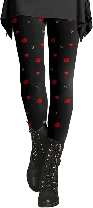 Fall Leggings for Women 2025 Cotton Plus Size Buttery Soft Leggings Valentines Day Tie Dye Leggings