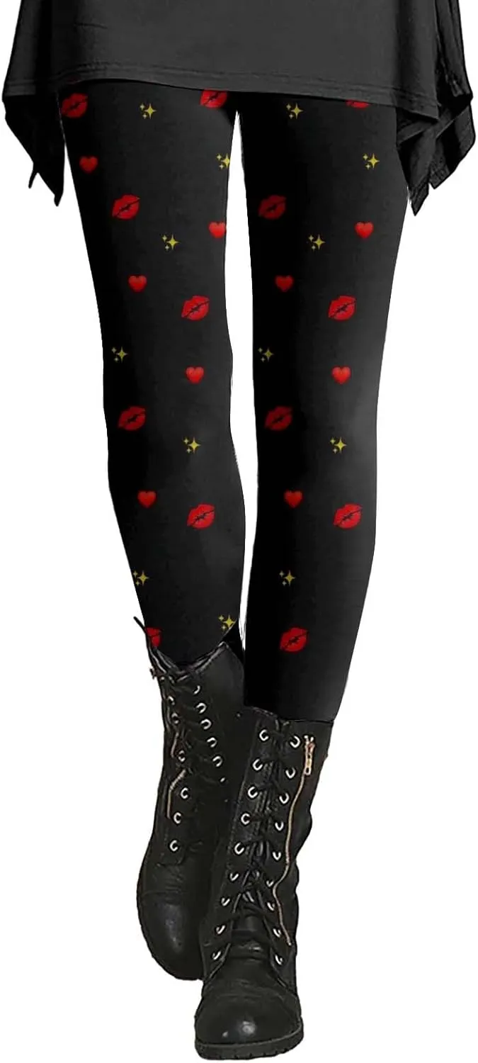 Fall Leggings for Women 2025 Cotton Plus Size Buttery Soft Leggings Valentines Day Tie Dye Leggings