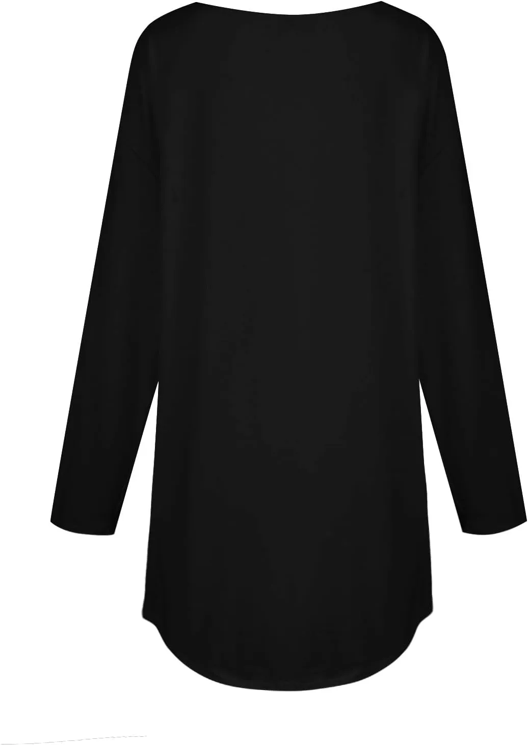 Fall Outfits for Women Solid Long Sleeve Outfits Round Neck Hide Belly Pullover Tops Casual Loose T Shirt