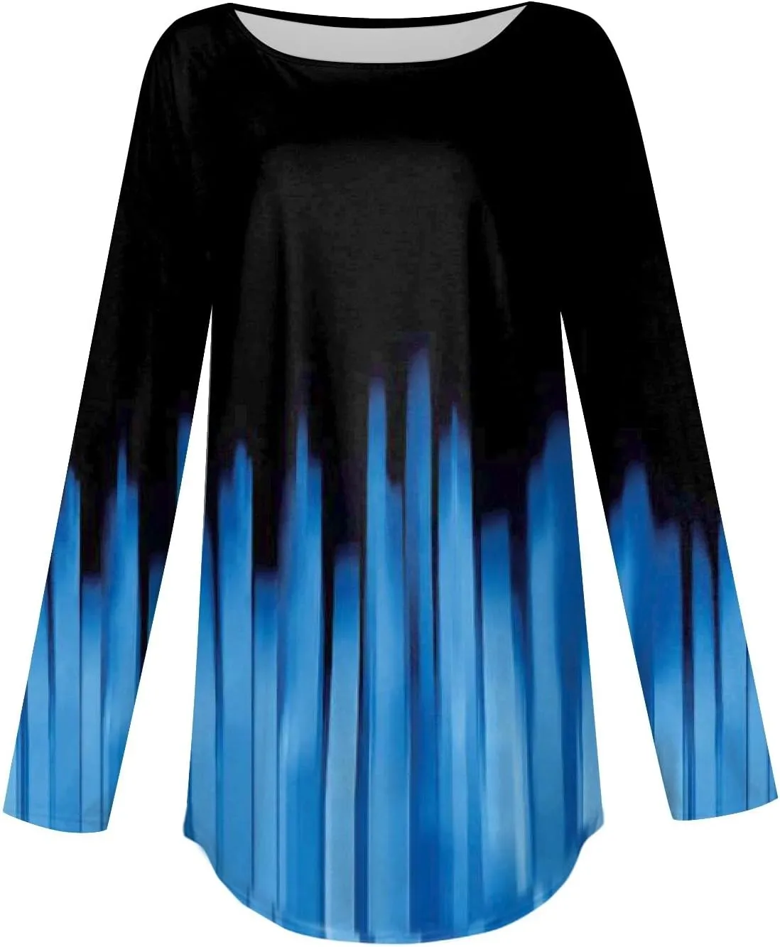 Fall Outfits for Women Solid Long Sleeve Outfits Round Neck Hide Belly Pullover Tops Casual Loose T Shirt