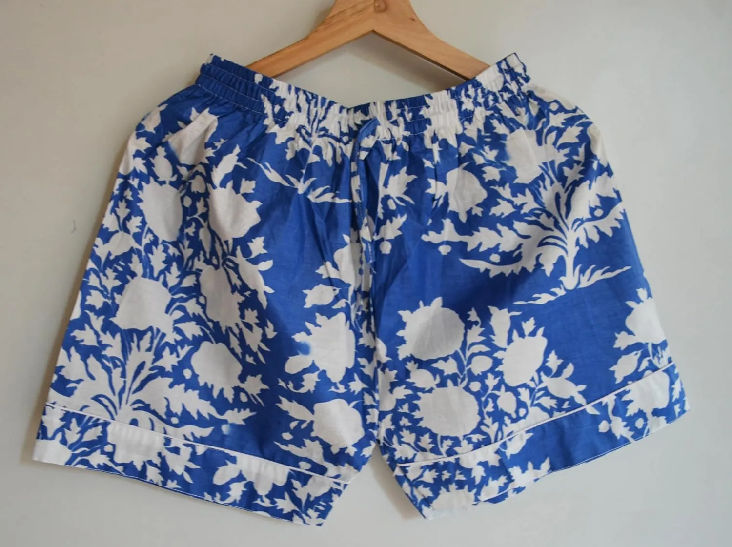 Floral Print Indian Handmade Cotton Short Pj Set Organic Cotton Loungewear Night Dress For Women Wear Comfort Outfit