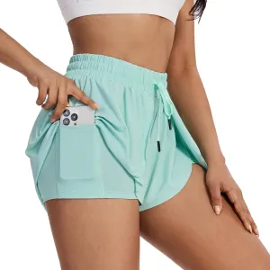 Flowy Running Shorts for Women Workout Athletic Gym Yoga Butterfly Skirt with Pockets Spandex Cute Clothes Summer