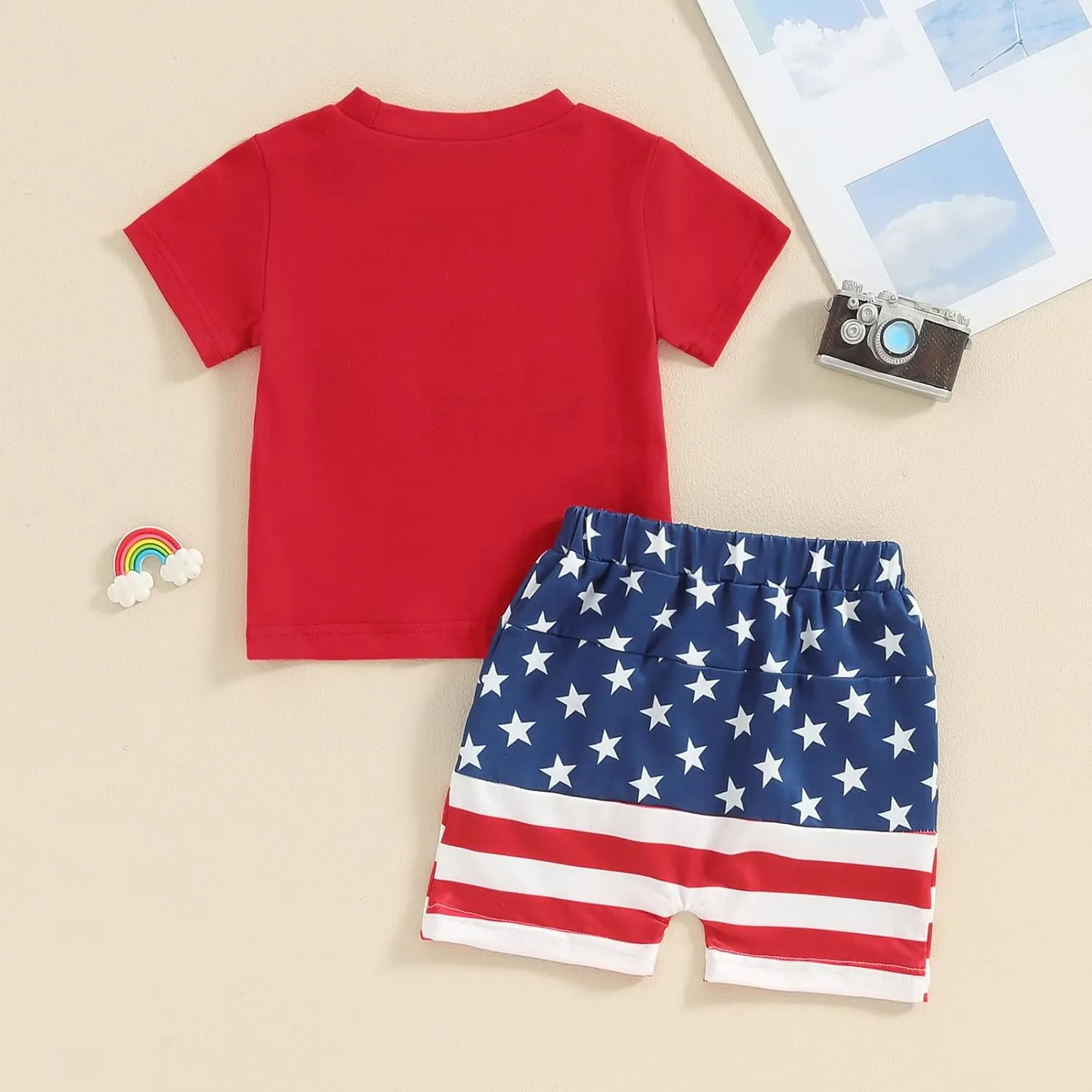FOMOYUU Baby Boy Summer Flag Shorts Set Clothes for forth of July Outfits Infant Toddler Casual Boy Short Outfits