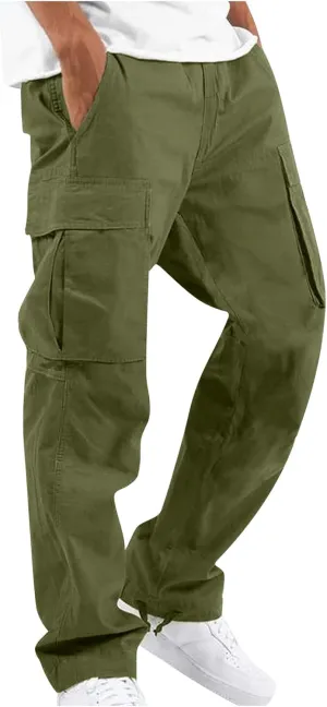 FONMA Mens Cargo Pants with Drawstring Hiking Pants Work Hiking Pants Tactical Pants Joggers Travel Pants Multi Pockets