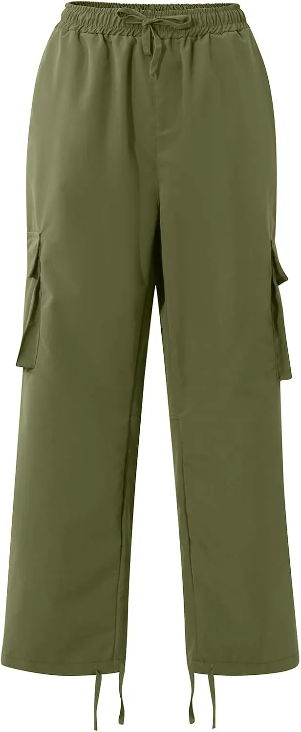 FONMA Mens Cargo Pants with Drawstring Hiking Pants Work Hiking Pants Tactical Pants Joggers Travel Pants Multi Pockets