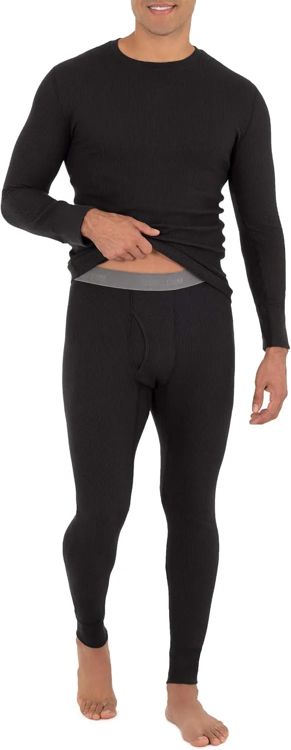 Fruit of the Loom mens Recycled Premium Waffle Thermal Underwear Long Johns Bottom