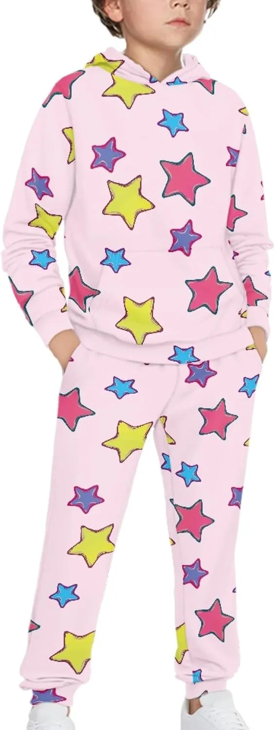 Girls' Active Sweatsuit - 2 Piece Casual Hoodie Sweatshirt and Jogger Sweatpants - Activewear Tracksuit for Girls