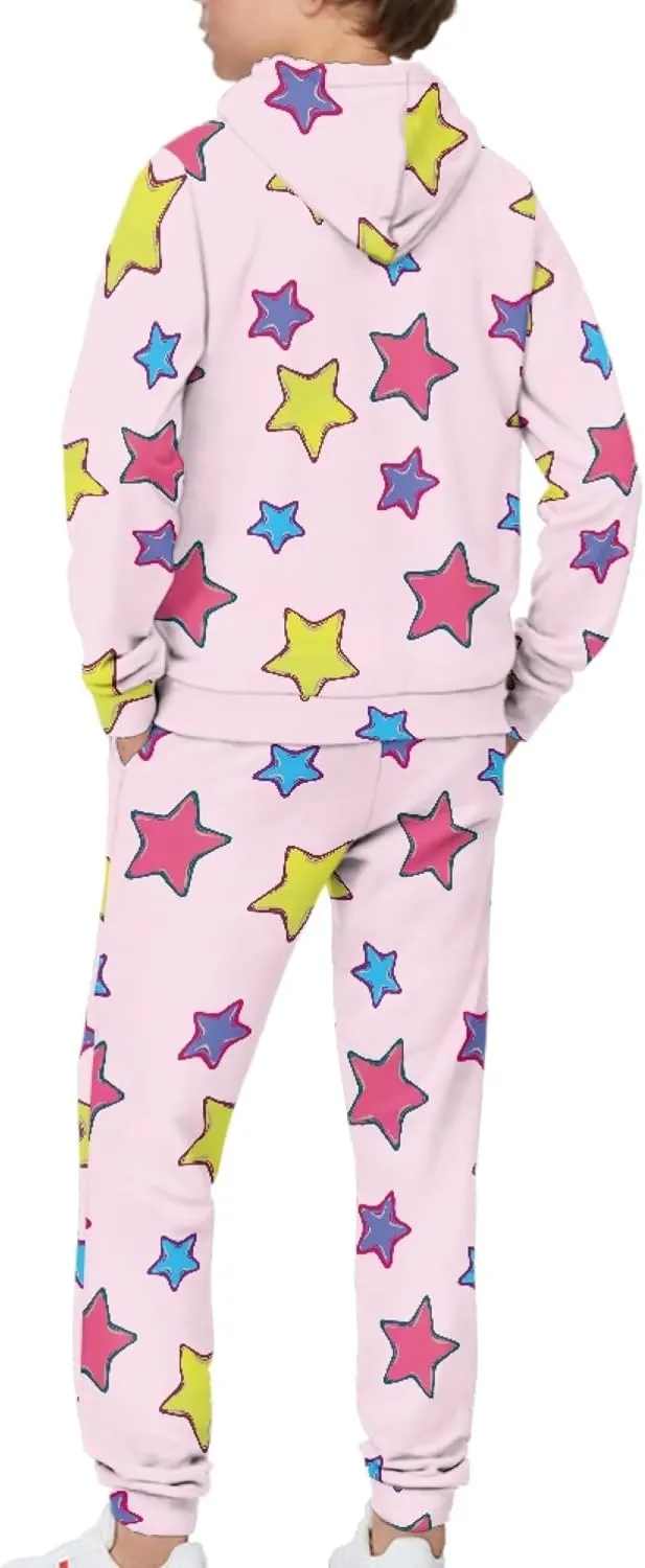 Girls' Active Sweatsuit - 2 Piece Casual Hoodie Sweatshirt and Jogger Sweatpants - Activewear Tracksuit for Girls