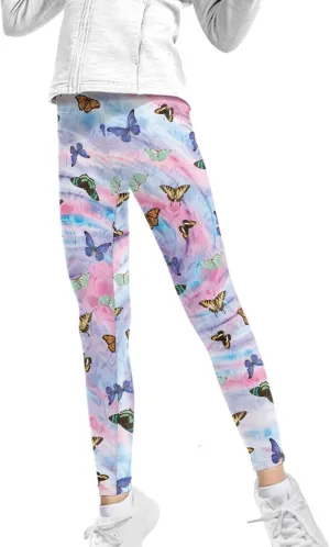 Girls and Toddlers' Leggings High Waist Kids Leggings Footless Stretch Girls' Leggings Yoga Pants for Workout Running