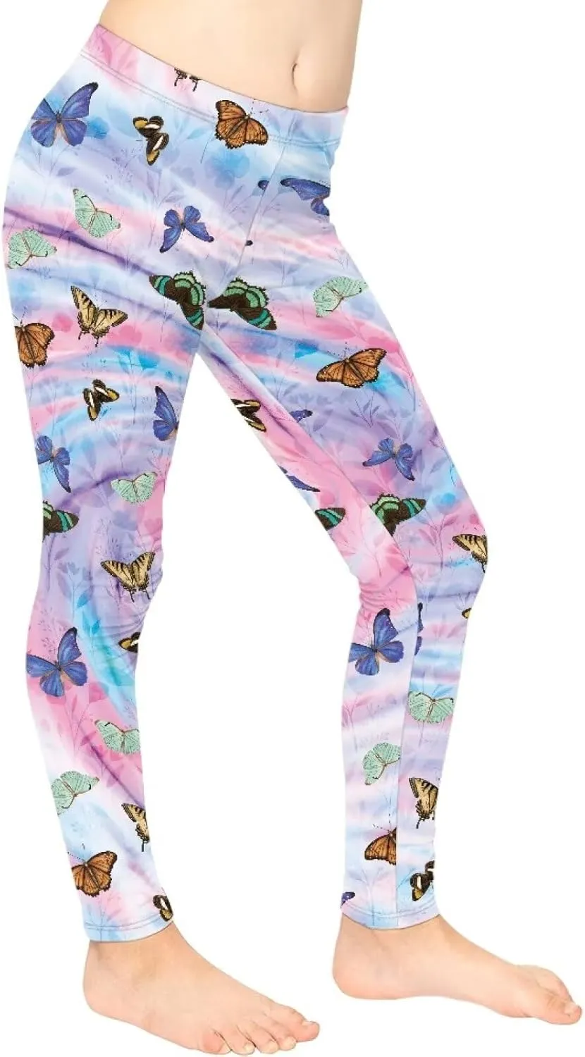 Girls and Toddlers' Leggings High Waist Kids Leggings Footless Stretch Girls' Leggings Yoga Pants for Workout Running