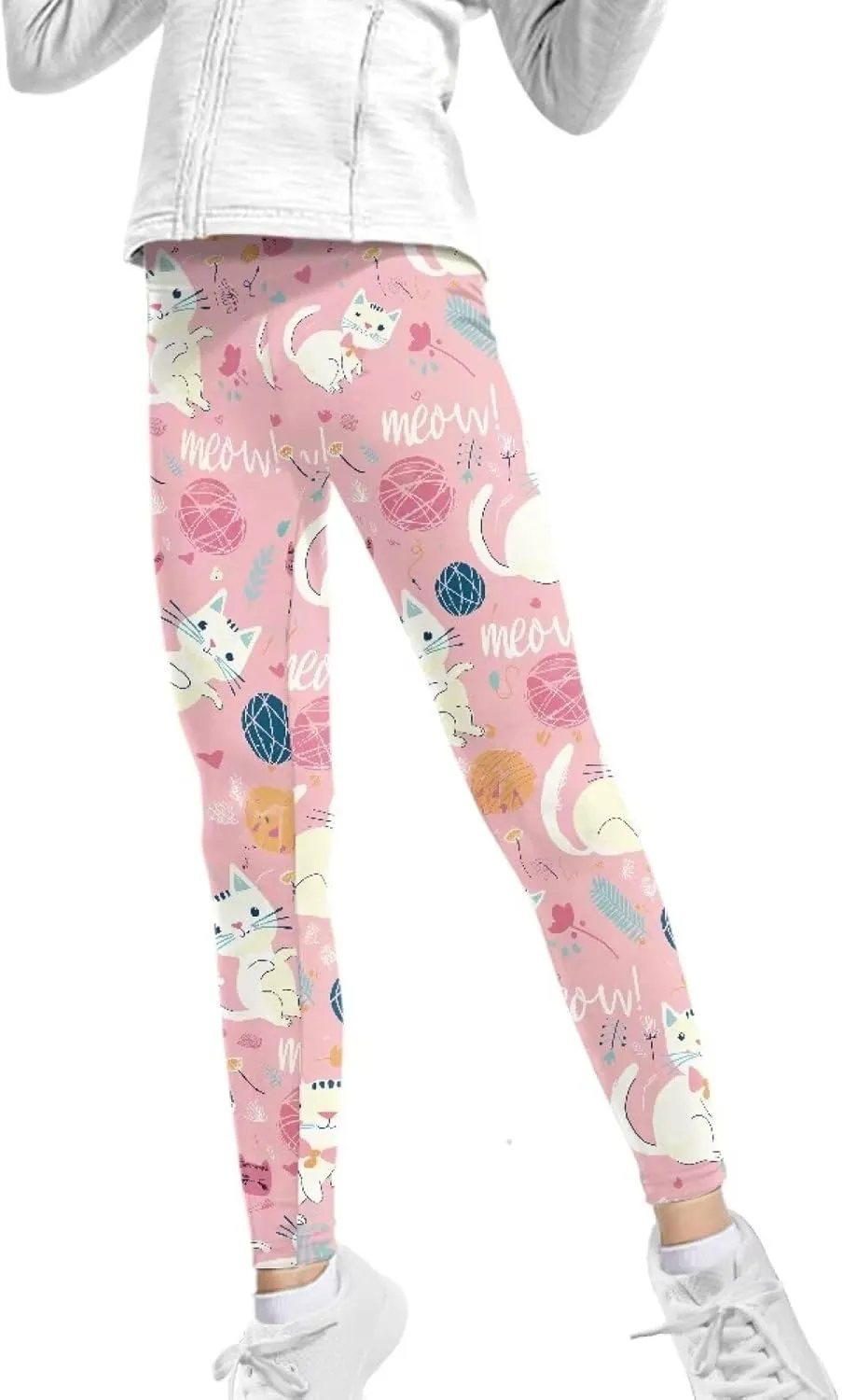 Girls and Toddlers' Leggings High Waist Kids Leggings Footless Stretch Girls' Leggings Yoga Pants for Workout Running