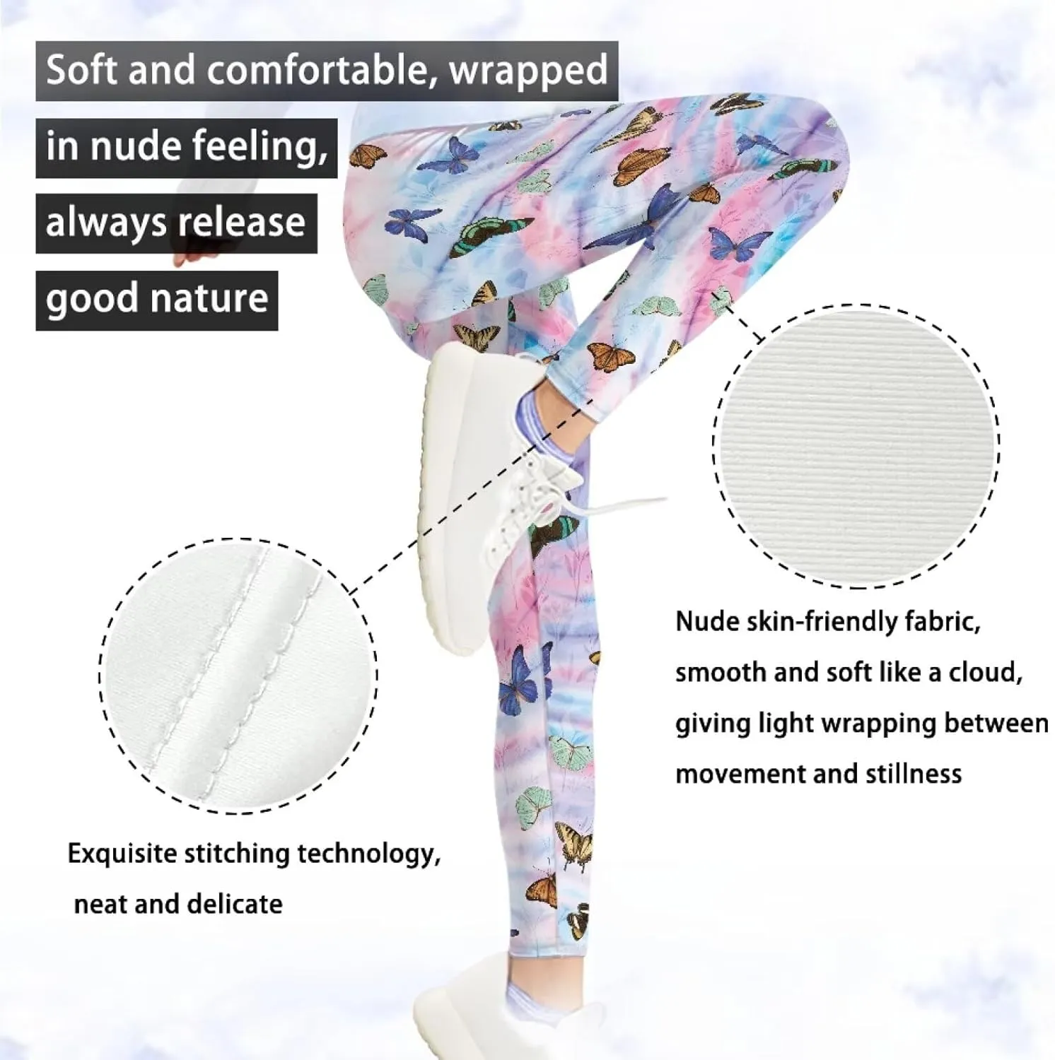 Girls and Toddlers' Leggings High Waist Kids Leggings Footless Stretch Girls' Leggings Yoga Pants for Workout Running