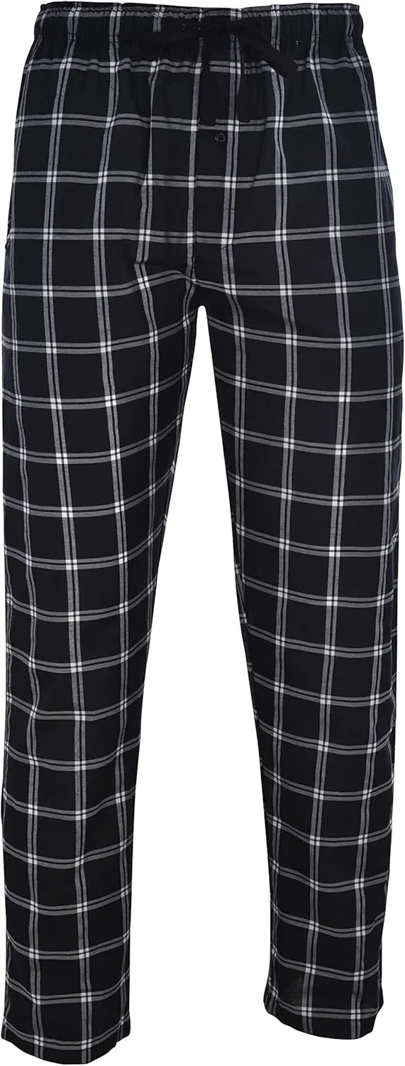 Hanes Men's Woven Pajama Pant, Black Plaid, Medium