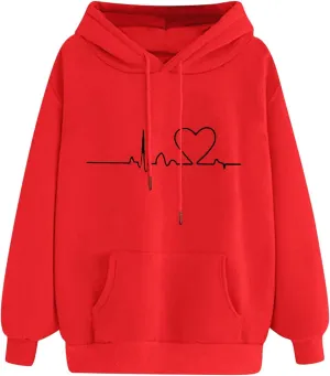 Hasta Womens String Hoodies Sweatshirts with Pockets Oversized Activewear Sweatsuits Print Athleisure Pullover Tops Unisex
