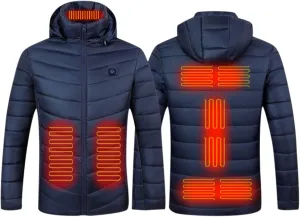 Heated Jacket for Men Multi Heated Zones Women 2024 Winter Outdoor Soft Shell Electric Heating Hooded Windproof Coat