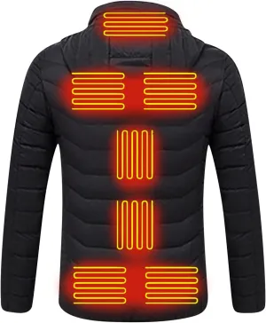Heated Jacket for Men Multi Heated Zones Women 2024 Winter Outdoor Soft Shell Electric Heating Hooded Windproof Coat