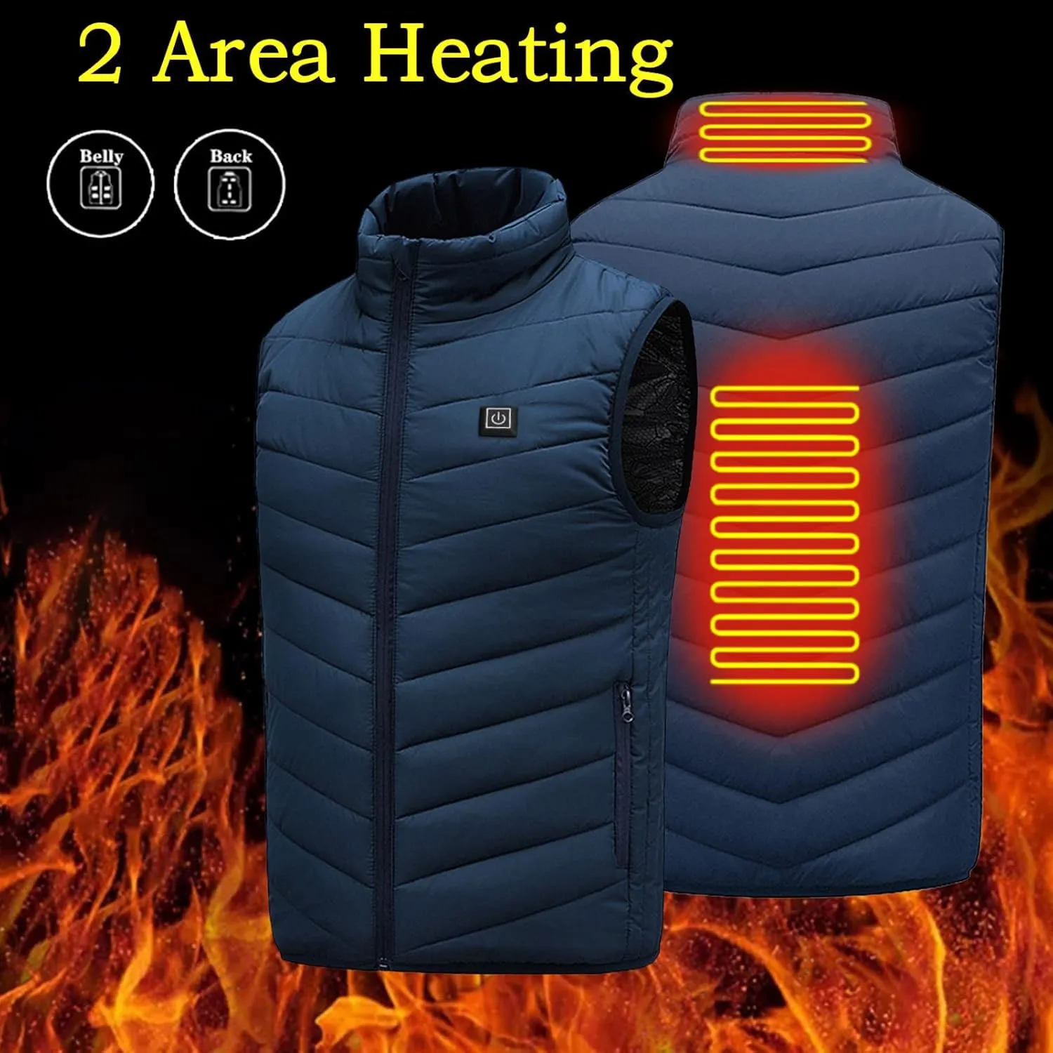 Heated Vest For Men and Women Lightweight Unisex Heating Vest Winter Warm Outdoor USB Charging Electric Heating Vest