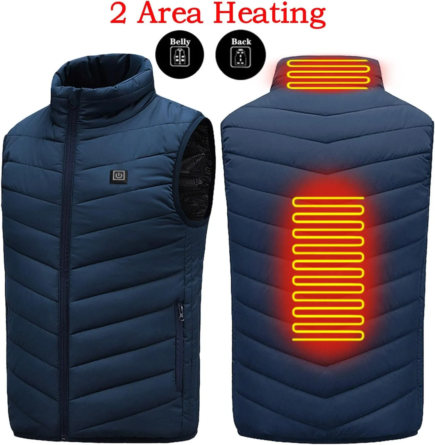 Heated Vest For Men and Women Lightweight Unisex Heating Vest Winter Warm Outdoor USB Charging Electric Heating Vest