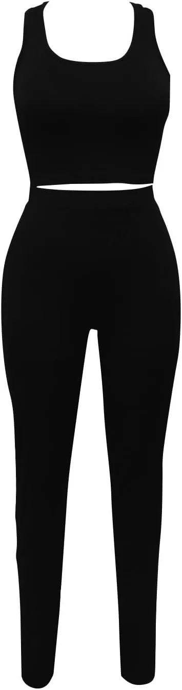 HGps8w Women's 3 Piece Outfits - Long Sleeve Open Front Cardigan and Crop Tank Top with High Waisted Leggings Loungewear Set