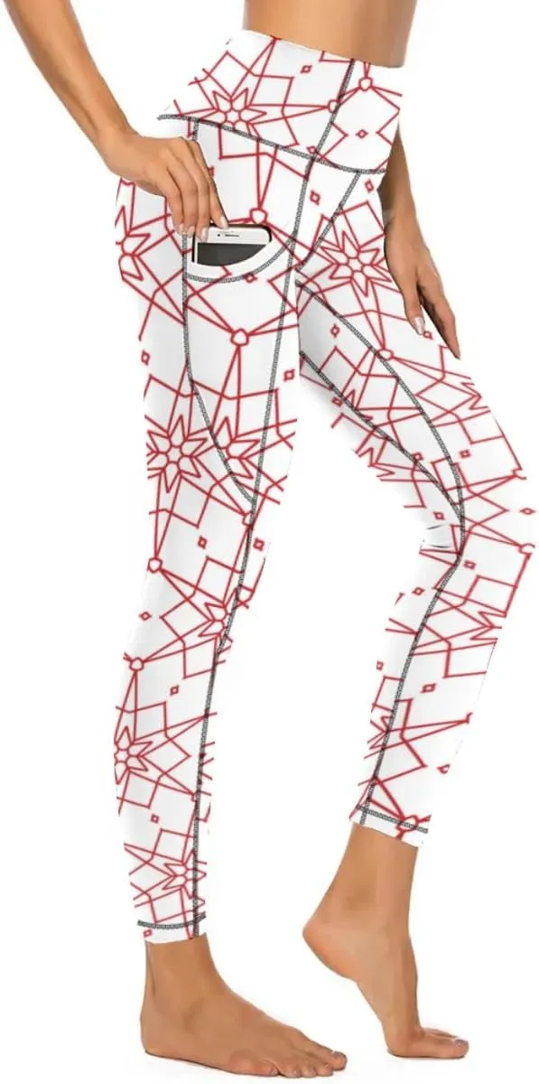 High Waist Yoga Pants with Pockets Tummy Control Activewear Leggings Seamless Stretch Pants for Women