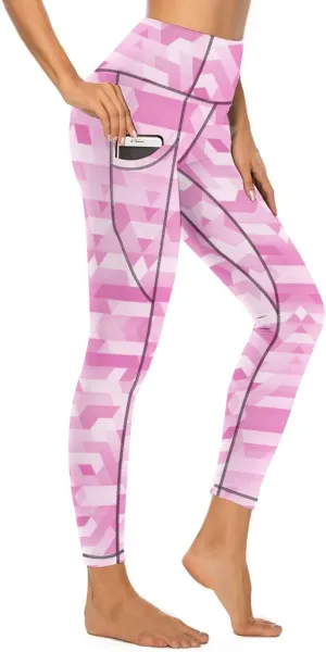 High Waist Yoga Pants with Pockets Tummy Control Activewear Leggings Seamless Stretch Pants for Women
