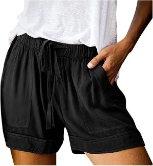 High Waisted Bermuda Shorts for Women Knee Length Shorts for Women Women's Shorts with Pockets Jeans Biker Shorts Women Tummy Control with Pockets Running Shorts for Women Under 10