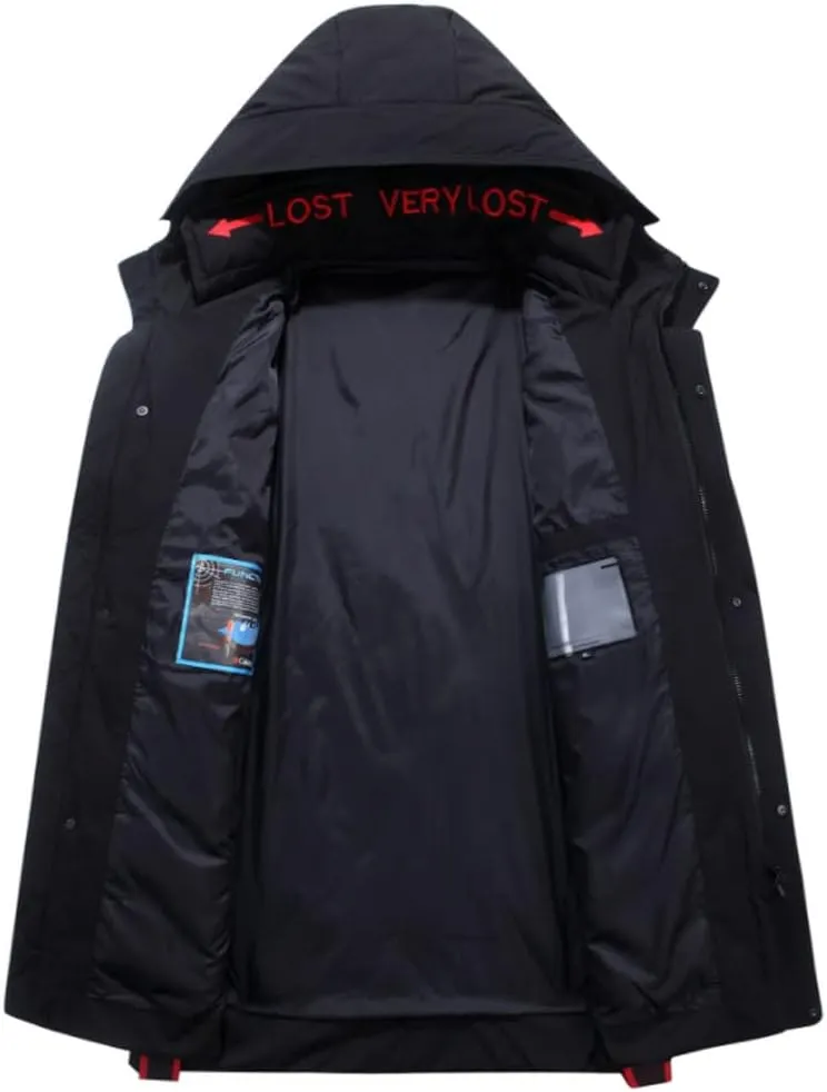 HZCX FASHION Mens Winter Coat Quilted Down Puffer Jackets With Removable Hood