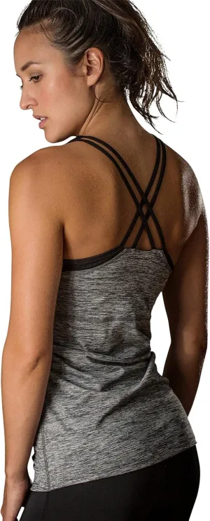 icyzone Women's Activewear Workout Yoga Spaghetti Strap Racerback Tank Top with Built in Bra