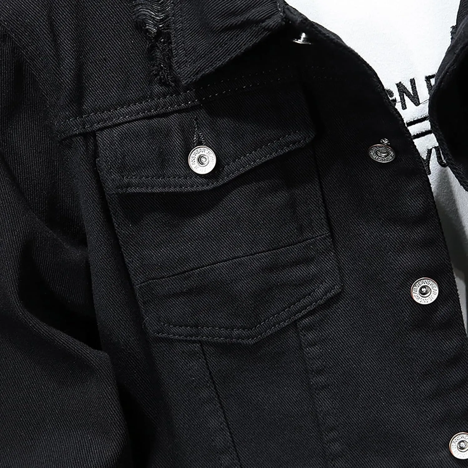 Jean Jackets for Men, Classic Trucker Slim Fit Casual Distressed Destroyed Denim Jackets, Motorcycle Denim Jackets